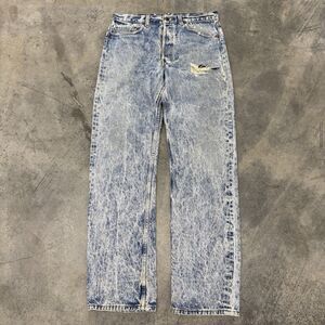 VTG Levi's 501 0109 Acid Wash Button Fly Jeans 34x31 USA Batwing